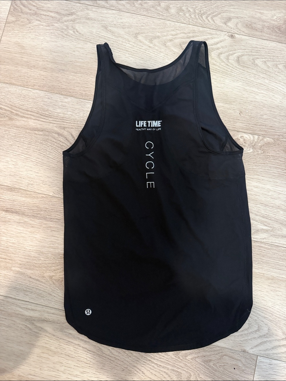 lululemon athletica Black Tank Top with Purple AMP lifetime Logo - Picture 2 of 4